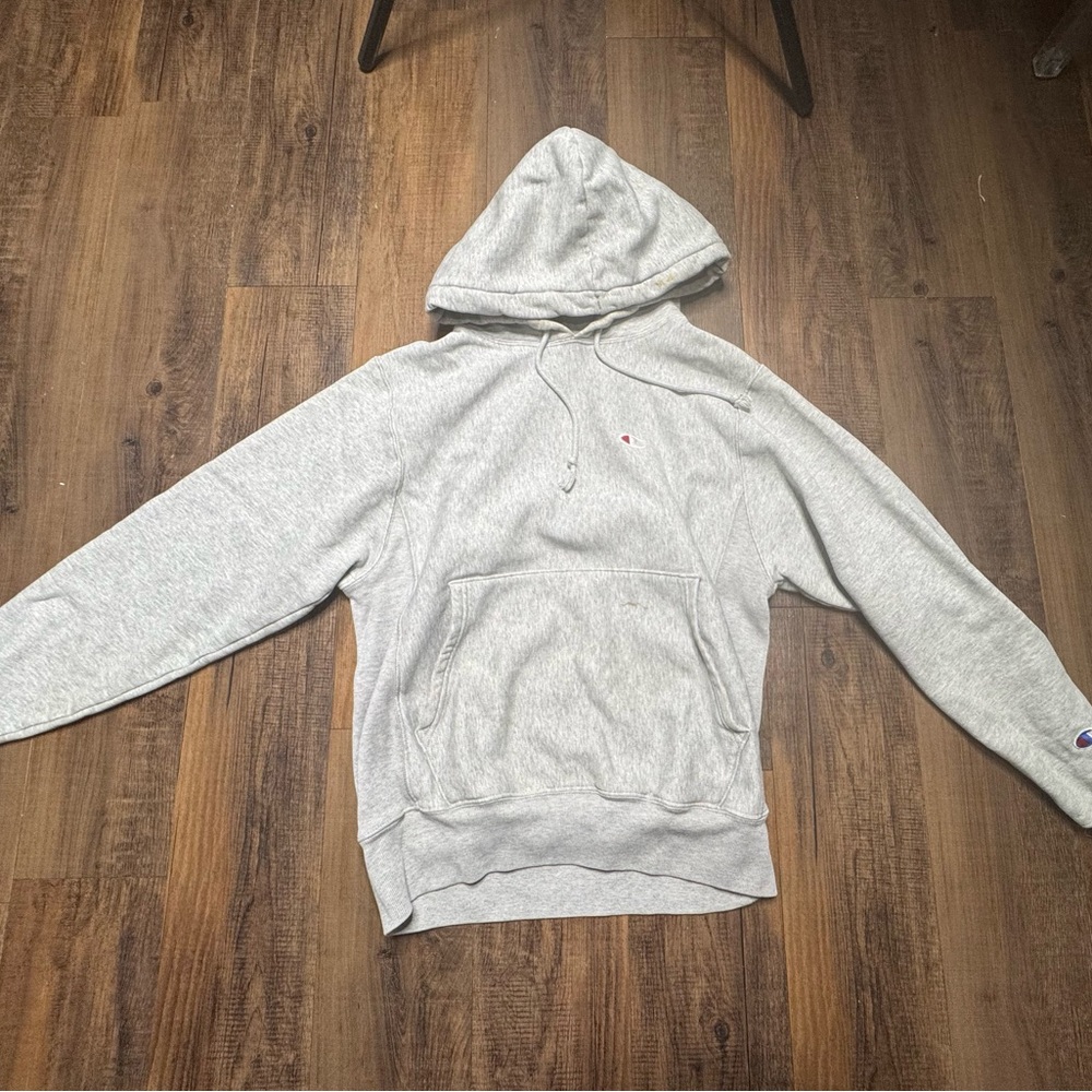 Champion Light Heather Grey Sweater Soft Cotton Blend